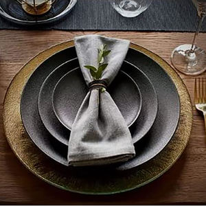 Assiette à dîner en céramique, assiette ronde créative en céramique mate pour apéritifs, vente en gros - Product Image 5