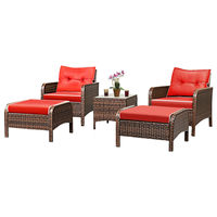 Ensemble de canapés en rotin tressé, best-seller, mobilier de patio en plastique, sectionnel, pour usage extérieur et jardin, PE, 5 pièces/ensemble, chaise royale