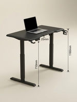 Bureau de jeu électrique en MDF AOR avec éclairage RGB, support pour tasse et casque, structure démontable pour bureau