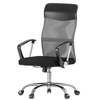 JOHOOFURNITURE Chaise de bureau exécutive ergonomique pivotante en cuir et maille à dossier haut, pour usage commercial, OEM, ODM, vente en gros