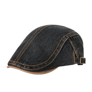 Casquette en jean Ivy Hat unisexe pliable respirante pare-soleil noir bleu foncé bleu rétro bleu denim bleu clair couleur unie coton - Product Image 1