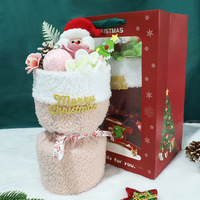 Buket Natal Boneka, Bunga Kering, Nuansa Mewah, Bunga Abadi Malam Natal, Bunga Kartun