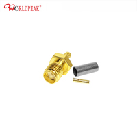 Connecteur SMA femelle droit à sertir pour câbles RG174, LMR100, RG316, pour port de périphérique et câble de test