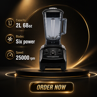 Blender commercial haute vitesse 2L 1400W, blender professionnel robuste pour smoothies et glace pilée