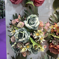 Fleurs artificielles en gros, grandes roses, décoration de cimetière, ornement de tombe durable