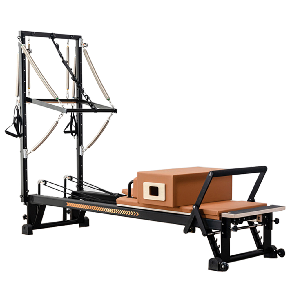 Foldable Pilates Reformer Machine For Home Gym, Wide Adjustable Reformer With Springs 450 Lbs Capacity