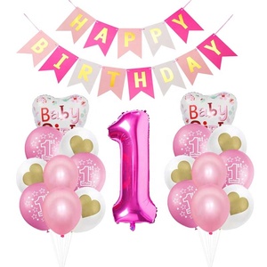 1st ורוד יום הולדת ילדה קישוטי ערכת עוגת טופר אחד ילד יום הולדת סט - Product Image 5
