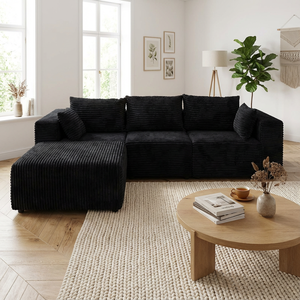 Ensemble de lit sectionnel convertible moderne en forme de L, compressé sous vide, rembourré en éponge, emballé en boîte, vente en gros - Product Image 2