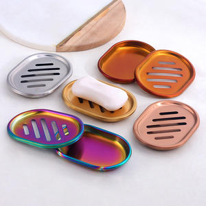 Jabonera cepillada de acero inoxidable para <span class=keywords><strong>ducha</strong></span> de baño y cocina de alta calidad, caja de jabón de drenaje - Product Image 2