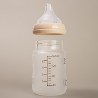 Nouveau modèle de biberon en verre sans BPA pour nouveau-né avec tétines en silicone anti-coliques de 0 à 12 mois