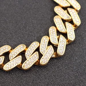 Moda uomo acciaio inossidabile Iced Out catena a maglia cubana Bling Punk <span class=keywords><strong>Hip</strong></span> <span class=keywords><strong>Hop</strong></span> <span class=keywords><strong>Rap</strong></span> 14k 18k placcato oro diamanti collana gioielli - Product Image 6