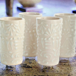 Vasos de Chupito de Cerámica Talavera Hechos a Mano para Tequila, Diseño Clásico de <span class=keywords><strong>Caballito</strong></span>, para Fiestas, Aptos para Microondas y Lavavajillas - Product Image 3