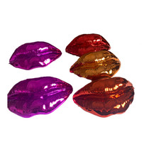 Populaire Pop Art Résine Chrome Rouge Lèvres Sculpture Décoration de La Maison Coloré Résine Bouche En Fibre De Verre Lèvres Sculpture