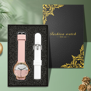 WJ-11298 vente en gros 2023 cadeaux de noël ensemble poignet montres à Quartz saint <span class=keywords><strong>valentin</strong></span> femmes montres en cuir boîtes ensemble - Product Image 5