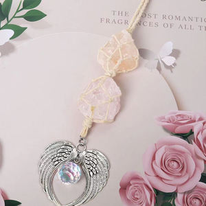 Cintre de voiture en pierre naturelle fait à la main, ailes d'ange, accessoires, cristaux de Quartz brut, attrape-soleil en pierre, nouvel arrivage - Product Image 5