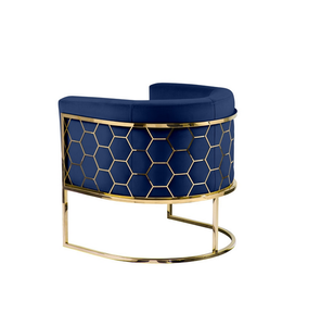 <span class=keywords><strong>Fauteuil</strong></span> lounge de luxe avec dossier en nid d'abeille, <span class=keywords><strong>fauteuil</strong></span> d'appoint en acier inoxydable pour hôtel, café, maison - Product Image 3