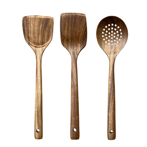 Wooden Spatula And Spoon <b>Set</b> 6 Piece Heavy Duty Kitchen Utensils With Whisk For Cooking Stirring Serving - Product Image 4