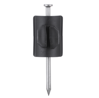 Isolateur robuste à clouer pour poteau en bois de clôture électrique avec clou de 70 mm, compatible avec fil de 2 mm et polycorde, protection UV