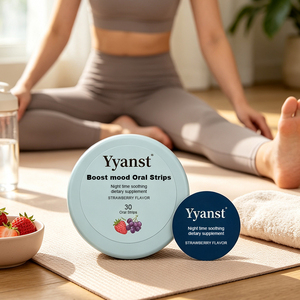 OEM ODM Bandes buccales pour améliorer l'humeur, apaisantes pour la nuit, complément alimentaire, saveur fraise, dissolution rapide, 30 pièces, boîte ronde - Product Image 2