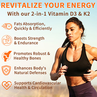 Capsules de vitamine D3 K2 végétaliennes de 250 g de la marque Hatmanlabs avec huile de noix de coco, complément alimentaire pour la santé immunitaire et cardiovasculaire