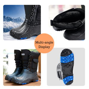 Bottes d'hiver imperméables pour hommes, nouveau style, adaptées à la pêche, doublées de rembourrage épais avec du matériau en duvet extra épais, grandes bottes de neige - Product Image 2