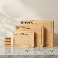 Planche à découper double face en bambou avec rainure pour jus, idéale pour fruits et légumes – Offre Spéciale