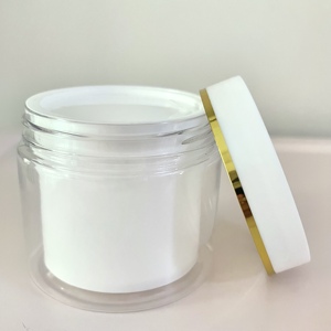 Tarros cilíndricos blancos de PET de doble capa de 100 g con tapa de rosca para crema de ojos y cosméticos para el cuidado de la piel - Product Image 2
