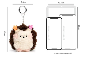 Portachiavi Peluche Personalizzato a Forma di <span class=keywords><strong>Riccio</strong></span> Cartoon, Giocattolo Morbido Kawaii, Ciondolo Animale Imbottito - Product Image 2