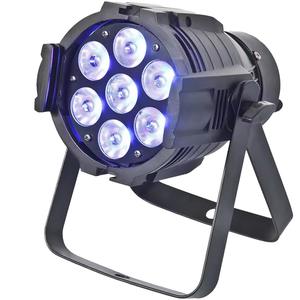 Projecteur de scène <span class=keywords><strong>LED</strong></span> Slim Par 7x18W ABS RGBWA+UV DMX512 à activation sonore IP33 pour parc à thème - Product Image 1
