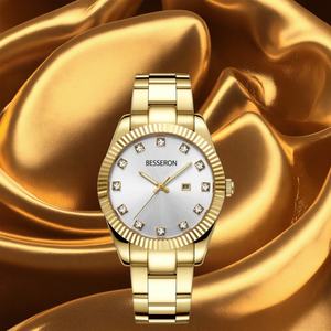 Montre en or vintage personnalisée avec diamants, acier inoxydable, étiquette privée, montre à quartz de luxe pour femmes, fournisseur - Product Image 3