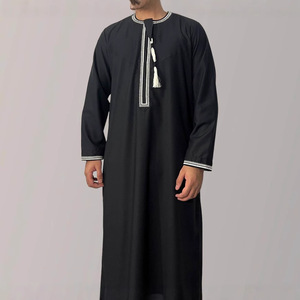 Ropa Islámica, Thobe Omaní de Manga Larga para Hombre, Jubba Árabe con Cremallera, Thobe Musulmán Saudí Árabe de Dubái para Hombre - Product Image 4