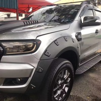 KQD Universals Accessoires de voiture flexibles ABS 4x4 Noir Sport Protection + Décoration Élargisseur d'aile Nissan Navara NP300