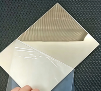 Plaque miroir en acrylique incassable argentée et dorée en PMMA pour décoration murale et signalétique