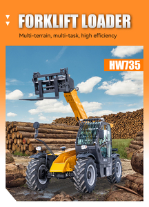 Nueva Carretilla Elevadora Telescópica Diésel Hengwang HWR735 4WD, Capacidad de Elevación de 7 m, 3.5 Toneladas, Terreno Accidentado, Neumáticos Sólidos, Mástil de Tres Etapas, 76KW - Product Image 5