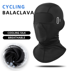 Passamontagna Estivo in Nylon Taglia Unica <span class=keywords><strong>con</strong></span> Foro Singolo per <span class=keywords><strong>Occhiali</strong></span>, Maschera Viso Corta in Seta Ghiaccio per Protezione Solare - Product Image 2