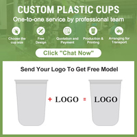 Gobelets à thé au lait Boba personnalisés avec logo imprimé, gobelets en plastique transparent pour Bubble Tea en forme de U avec couvercles