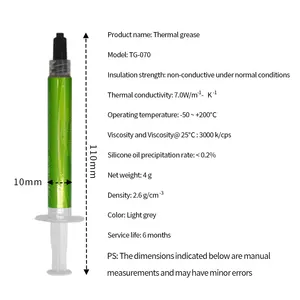 Light Grey 1.0- 7.0W /M-k Thermal Conductivity Thermal Silicone Grease Cpu 2g 4g 6g Thermal Paste For Electronic Products