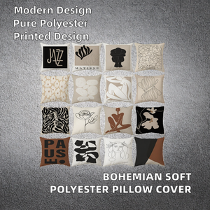 Funda de Almohada Decorativa Moderna con Patrón de Hojas Cuadradas, 100% Poliéster Suave, para Decoración del Hogar, Venta al Por Mayor - Product Image 2