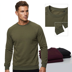 Sweat-shirt à col rond pour homme, doublure en polaire douce, hiver, uni, athlétique, coupe-vent, mélange de coton écologique, qualité supérieure - Product Image 2