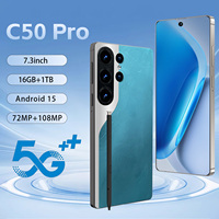Teléfono C50 Pro Bath Time 5G, Batería de Larga Duración de 8000 mAh, Pantalla de 7.3 Pulgadas, Cámara IA de 108MP, 16GB+1TB, Doble SIM+TF, Resistente al Agua, Desbloqueo Facial, Android 15