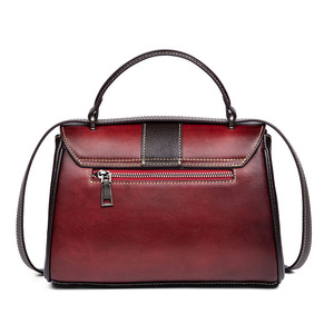 Ando Bag Vintage Floral Embossed Leather <b>Handbag</b> Women Cowhide Satchel Top Handle Crossbody Shoulder Bag - Product Image 4