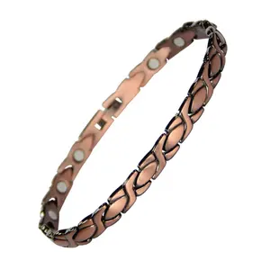 Pulsera de cadena de lujo para niña y mujer, joyería biomagnética, brazaletes de cobre, beneficios para la salud