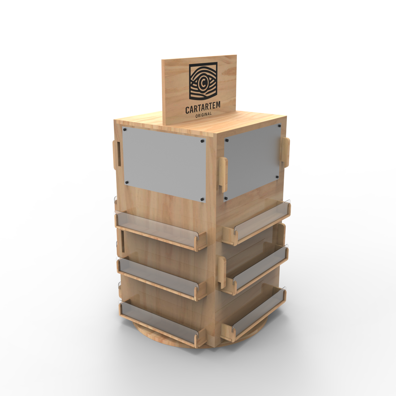 Apache Custom Wood Magnetic Refrigerator Sticker Display Stand for Supermarkets — view 5
