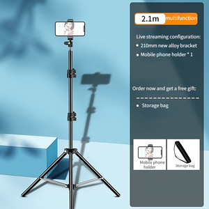 Soporte de película de video HD de 2,1 m Trípode de palo de selfie Universal 360 grados para soporte de teléfono Bluetooth Estuche de cámara digital-Acero duradero - Product Image 5
