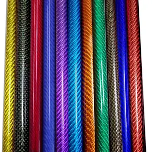 3K kevlar weave carbon fiber runde rohr 25mm 30mm 50mm