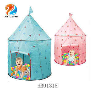 Tente de jeu de château de princesse rose Tente de jouet pop-up pliable conçue à la mode avec des boules en polyester Jouet de sport élégant - Product Image 1