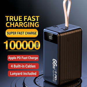 66W PD แบตสำรองแบบชาร์จเร็ว 100000mAh เครื่องชาร์จแบบพกพาความจุขนาดใหญ่พร้อมจอแสดงผล LED สากลสำหรับโทรศัพท์ทุกรุ่น - Product Image 2