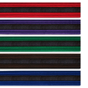 Cinturón de Artes Marciales a Rayas Negras, 4.5 cm (1 3/4 pulgadas) de Ancho, 100% Algodón, para Karate y Taekwondo - Product Image 2