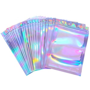 Confezione di caramelle olografiche da <span class=keywords><strong>3</strong></span>.5g borsa in Mylar con chiusura a Zip piccola borsa con cerniera personalizzata per alimenti trasparente stampa rotocalco riciclabile accetta - Product Image 1