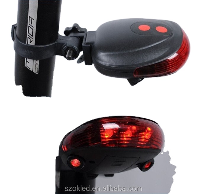 Задний Фонарь велосипедный (5 светодиодов + 2 лазера), предупреждение о безопасности велосипеда, лазерный задний фонарь для велосипеда, предупреждение